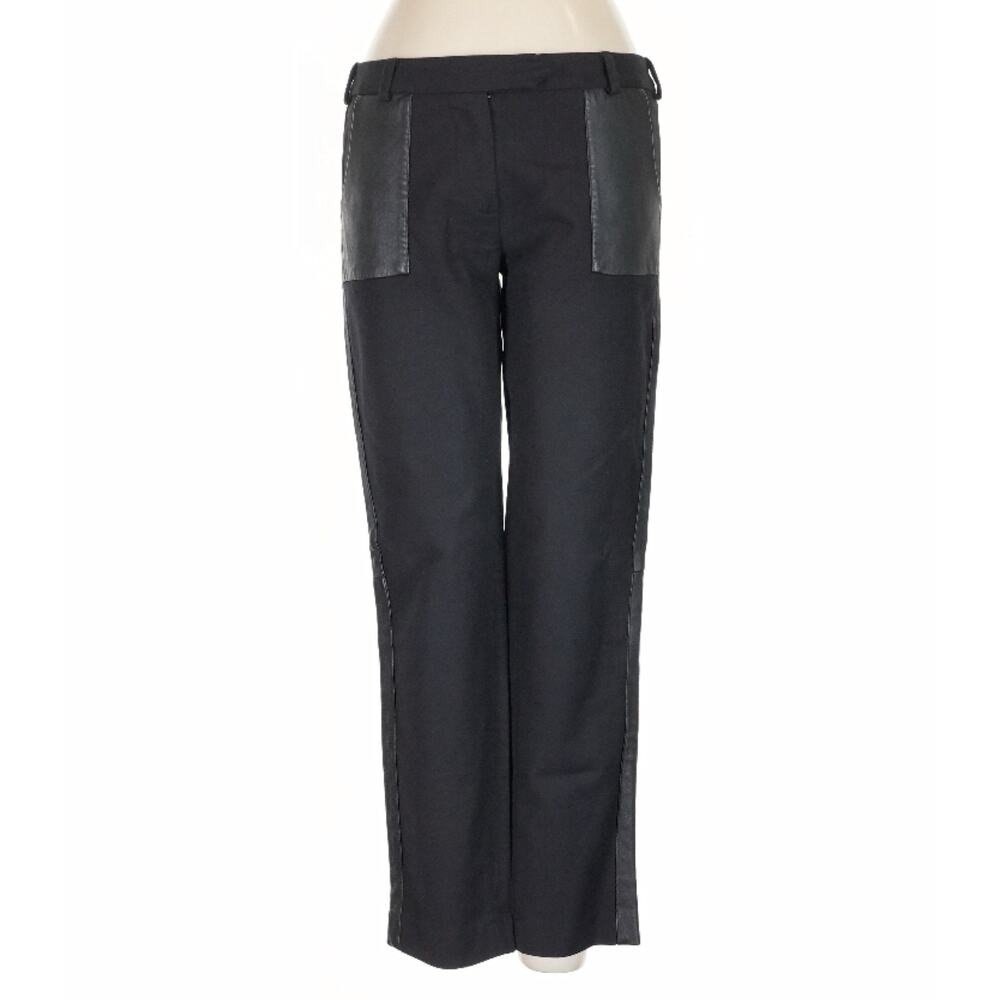 Vintage Anne Fontaine Cropped Leather Pocket Tuxedo Pants 36 2/4 Black